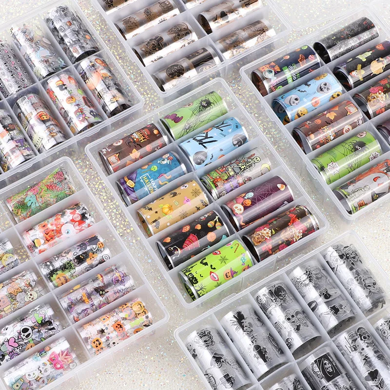 

2020 Cheap New Style Halloween Nail Foil Christmas Nail Transfer Paper Roll