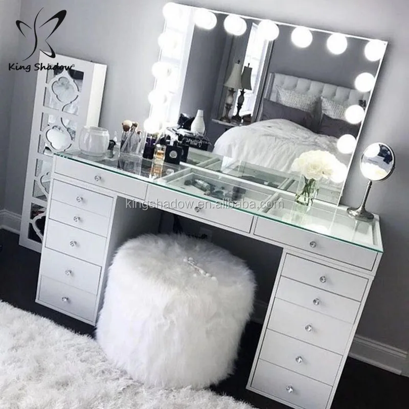Parat Ib Skru ned King Shadow Beauty Salon Furniture Vanity Makeup Table Dressing Table With  Mirror And Stool - Buy Dressing Table,Vanity Makeup Table,King Shadow Salon  Furniture Product on Alibaba.com