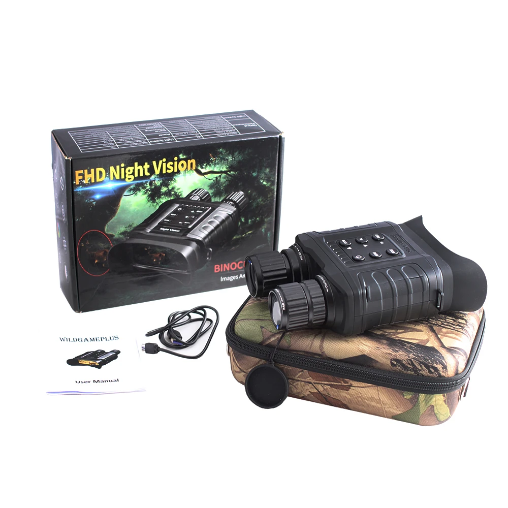 

HD Digital Night Vision Binoculars with LCD Screen Infrared (IR) Camera Take Photo Video from 300m Night Hunting Goggles, Black