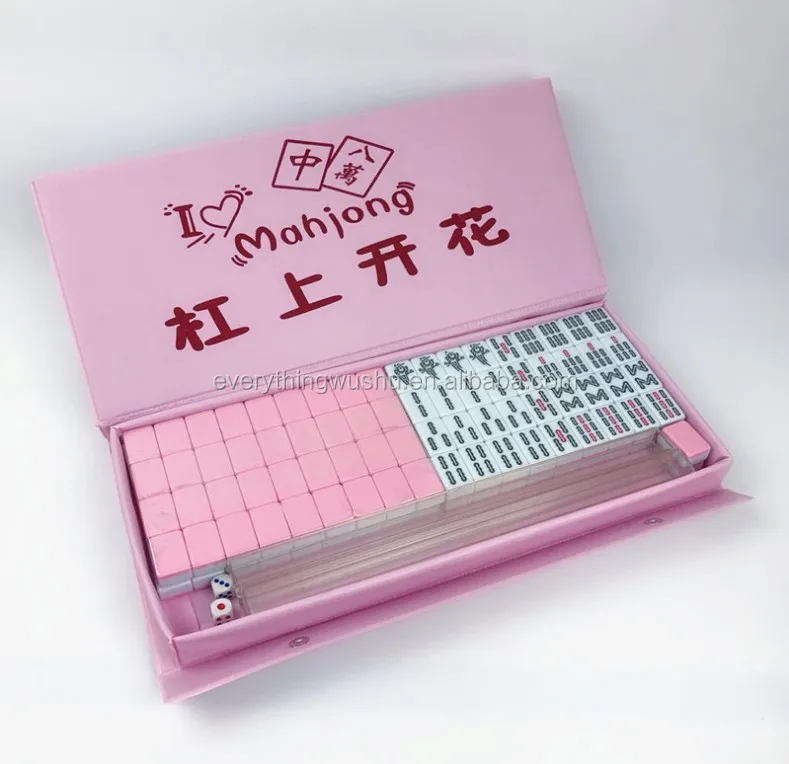 Mini Chinese mahjong tiles 144pcs/set 24*17mm Portable travel Mah-Jong with Box