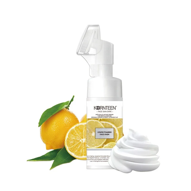 

Whitening Natural Organic Gentle Cleansing Fruit Lemon Vitamin C Amino Acid Face Wash Mousse Makeup Remover Facial Cleanser Foam