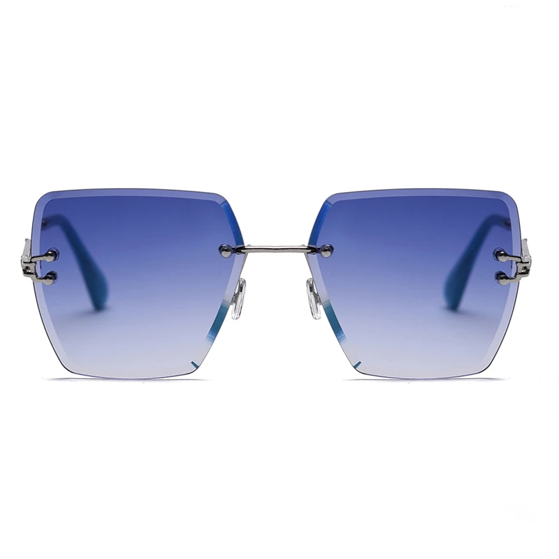 

MZARD 2021 metal rimless sunglasses Trendy New Modern square Shades women men eyeglasses wholesale M31151 three hippos