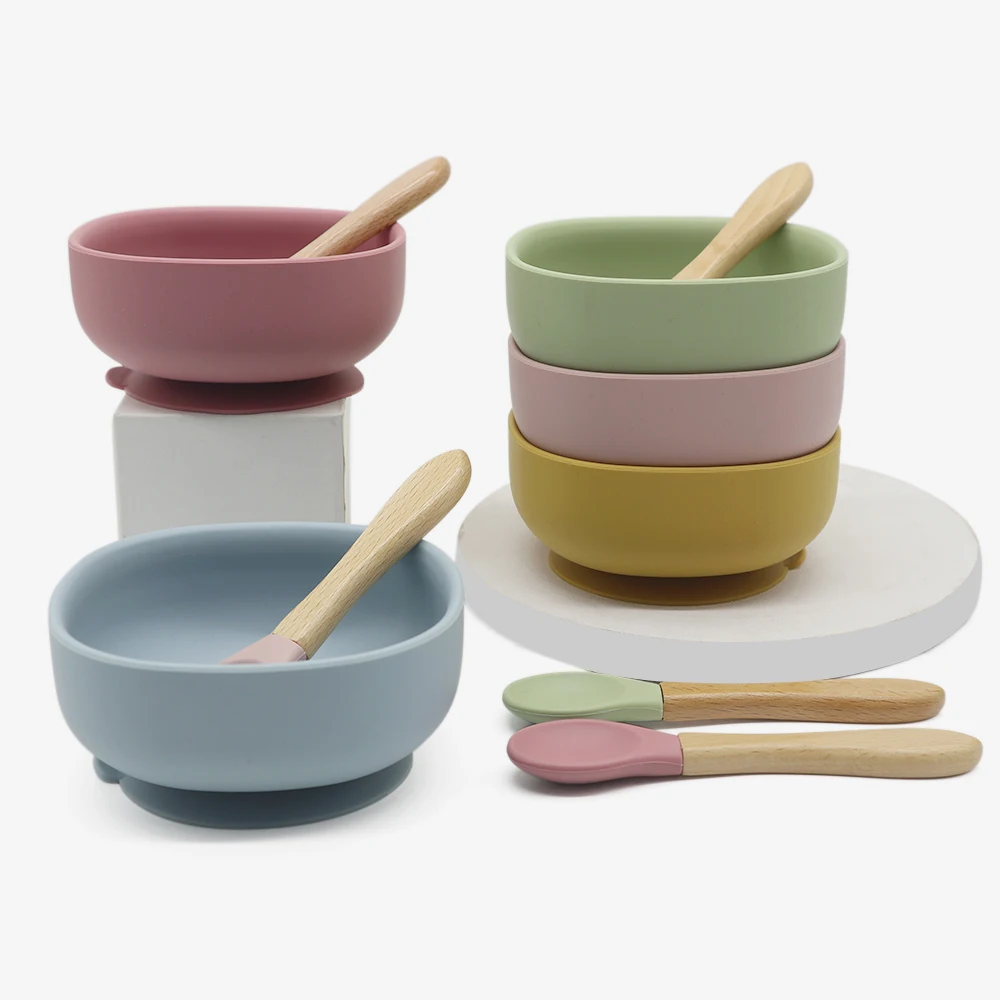 

Heat Resistant Silicon Baby Feeding Toddler Suction Bowl, 13 colors