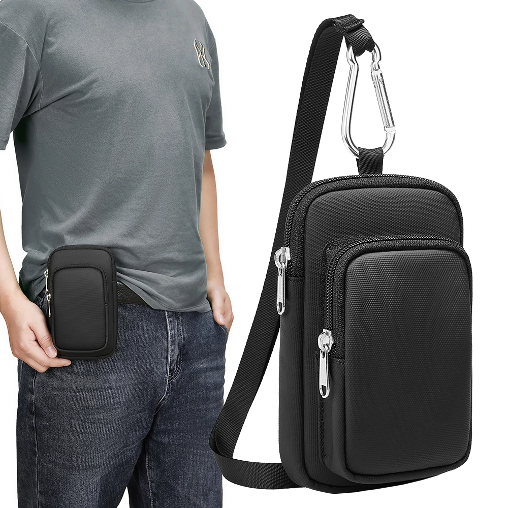 Eurcool Nylon Everywhere Belt Bag Unisex Waterproof Shockproof Fashion Waist Crossbody Fanny Pack USB Zipper Adjustable Strap