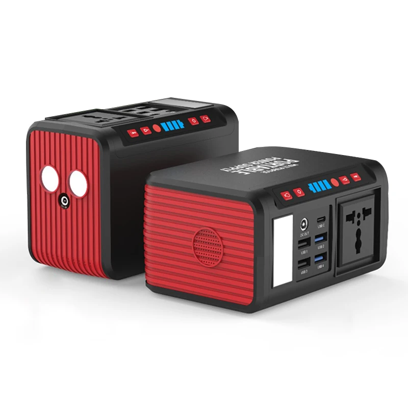 

CDKMAX Portable Solar Generator Lighting System small Power Generator Kit for Emergency Power Supply Camping, Black red
