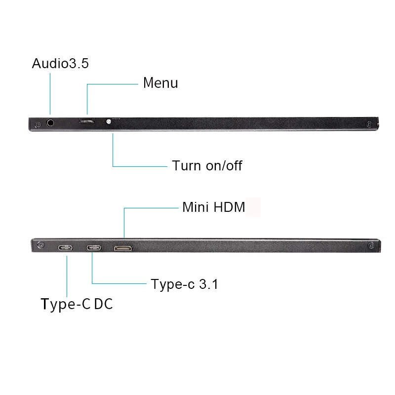 
15.6 inch Portable Monitor HDM 1920x1080 HD IPS Display Computer LED Monitor with Leather Case for PS4 Pro/Xbox/Phone 