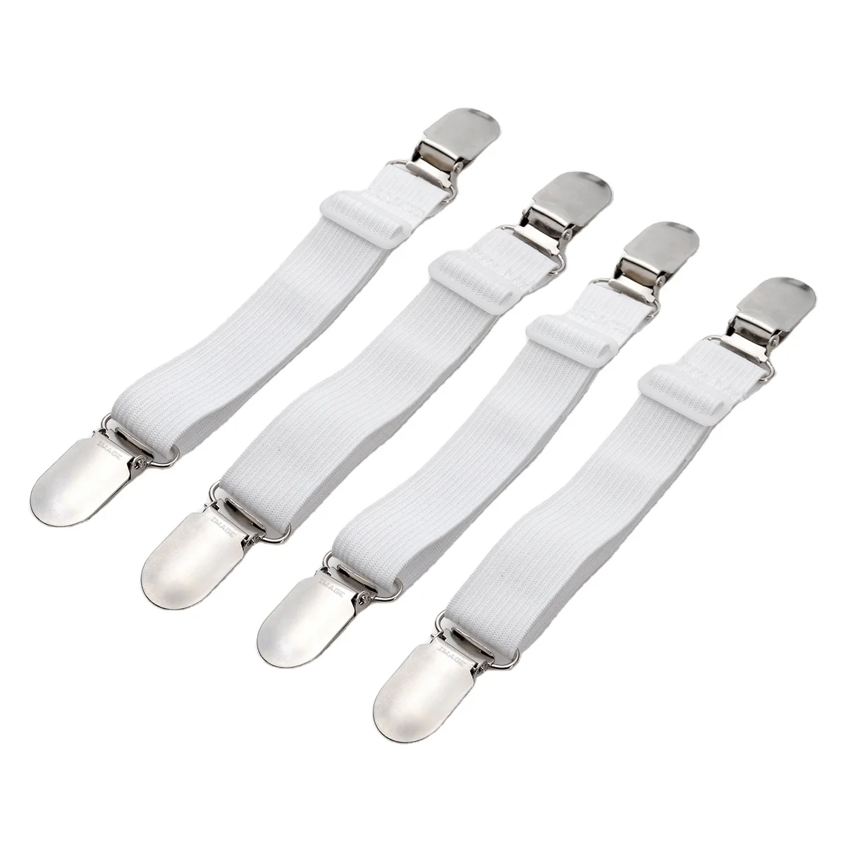 

4 PCS Adjustable Triangle Elastic Suspenders Gripper Holder Bed Sheet Straps Clips Fastener, Several colors