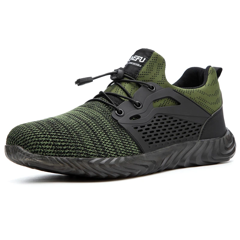 

Wholesale High Quality Breathable Anti-smashing Non-slip Protective Steel Toe Cap Safety Shoes for Womens Work Boots, Black/grey/green/blue