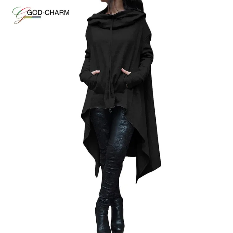 

*GC-66862722 2020Wholesale Big Sale Women Autumn Long Sleeve Hoodie Solid Color Long Hem Fashion Blouse African Clothing, Shown