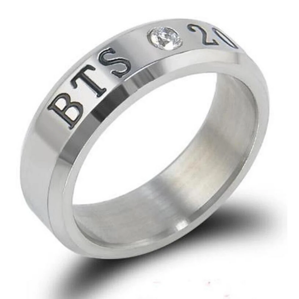 

High quality hot style Japan South Korea boy Bts rap monster Bts accessories for men and women Stainless steel bts ring, Gold / silver / black