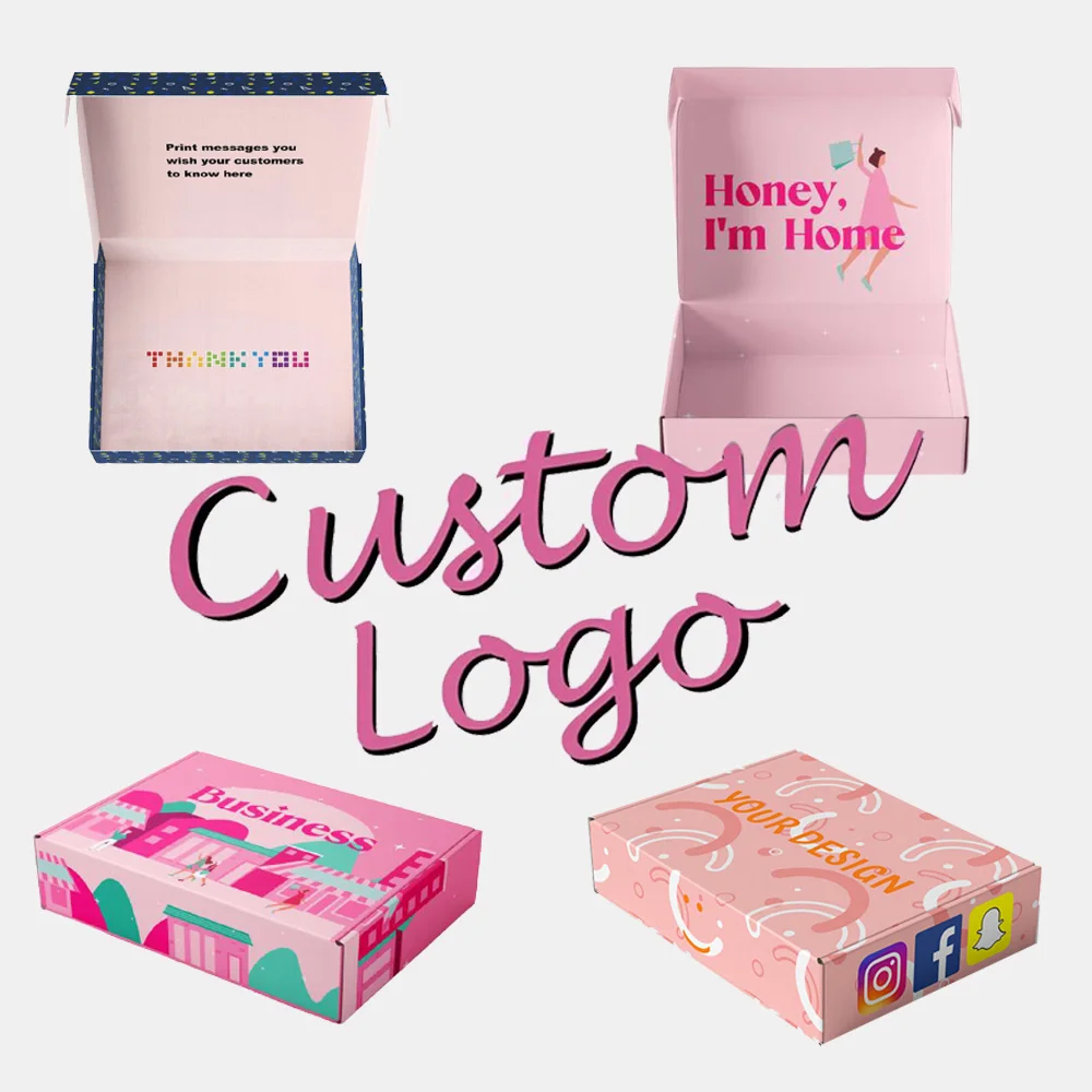 

luxury pink corrugated cardboard mailer dress clothing carton shipping plane custom logo packaging paper gift boxes for retail