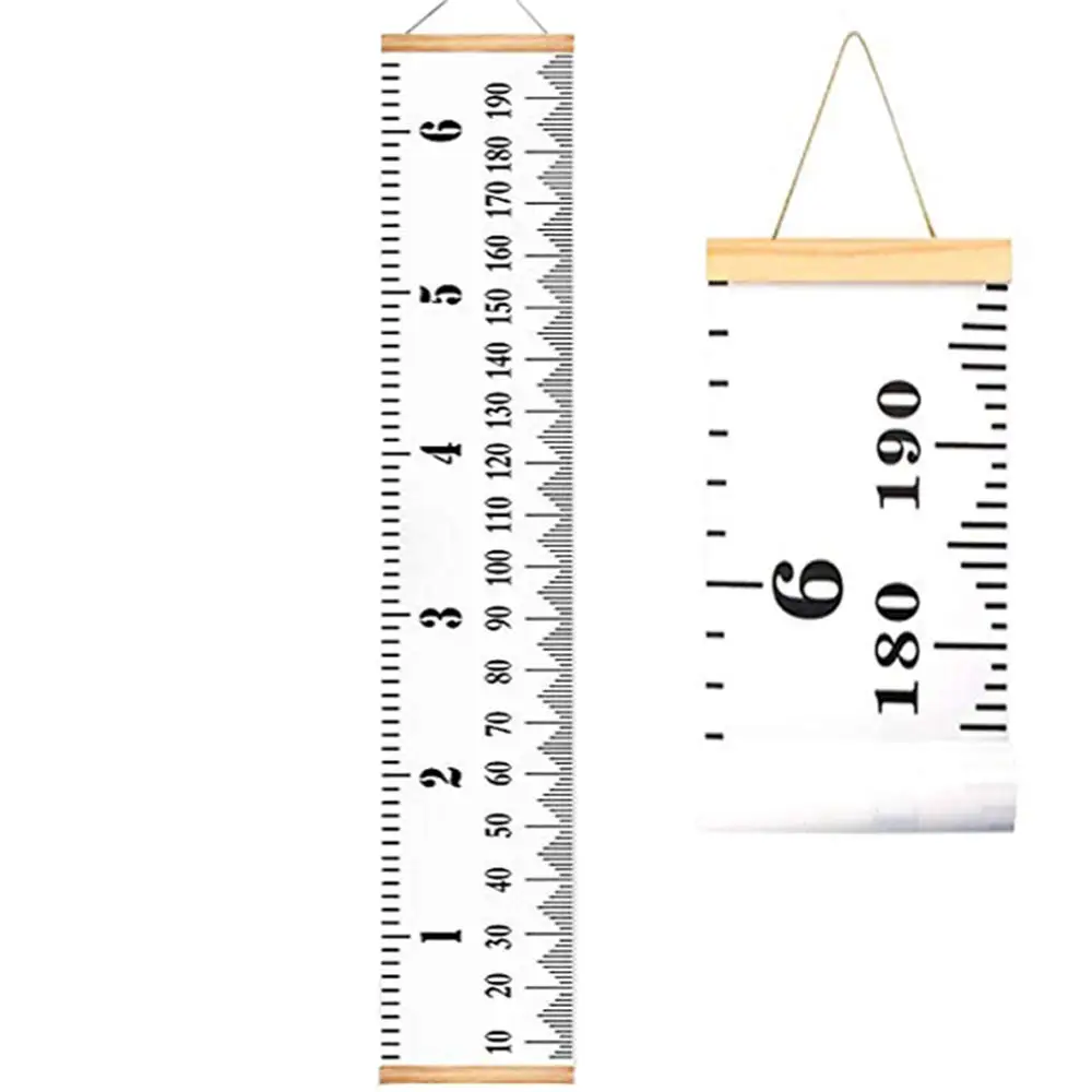 Boys Height Chart for Child Height Measurement Wall Hanging Rulers for Girls Kids Growth Chart Wood Frame Canvas Height Measurement Ruler from Baby to Adult for Child's Room Decoration Toddlers 