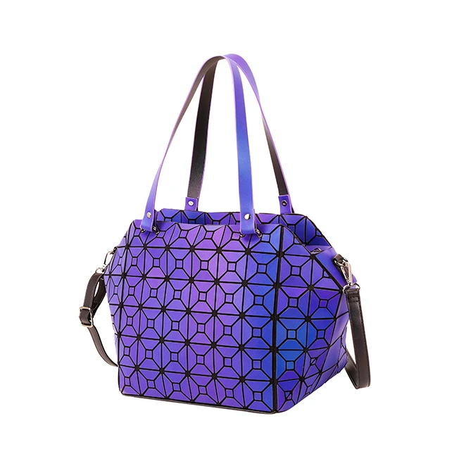 

New design high capacity geometric luminous crossbody wholesale ladies handbags for women, 2 colors