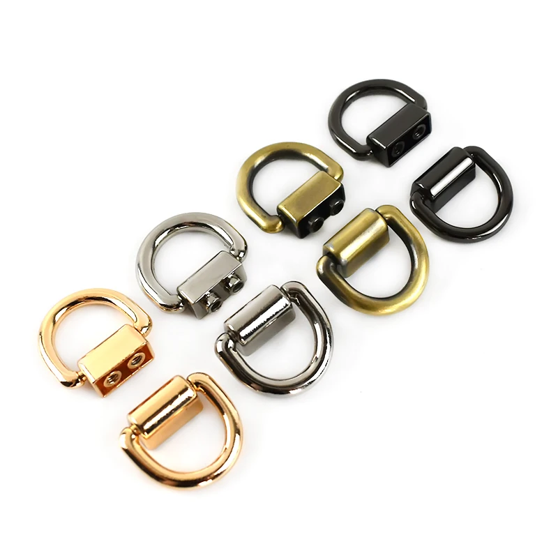 

MeeTee KY866 Bag Side Clip Buckles Screw Handbag Chain Handles Connector Bag Hanger Accessories D Ring, Silver gold gun black bronze