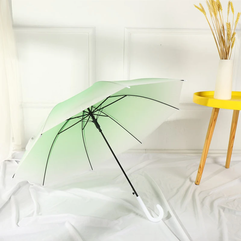 

personalized gradient colorful straight cute small children auto open poe transparent kids umbrella for rain, Customized color