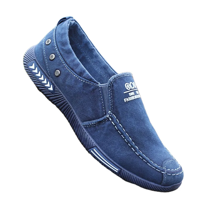 

Spring and summer new men's high quality canvas shoes a foot pedal non-slip breathable lazy shoes low - help casual shoes, Picture