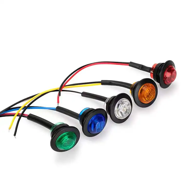 

10pcs/set factory trailer truck 12V/24V small round led side marker width indicator light