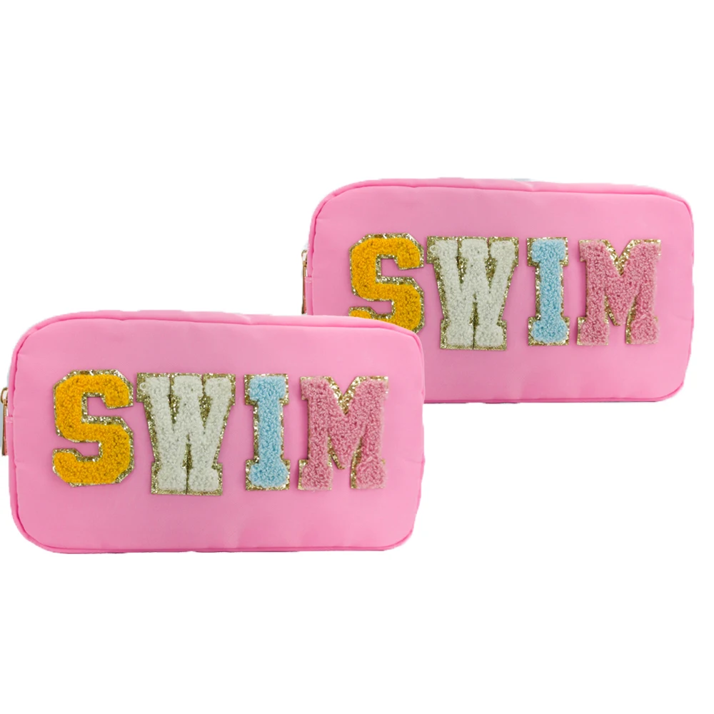 

New nylon durable toiletry bag ladies towel embroidery logo makeup box large capacity cosmetic bag