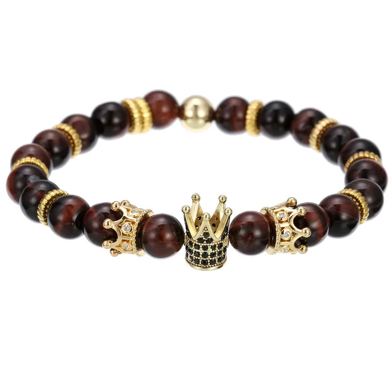 

Handmade RTS Gold Crown Beads Bracelets For Women Jewelry Men Pulseira Masculina Feminina Erkek Bileklik Hombre Friends Bangles, Colorful