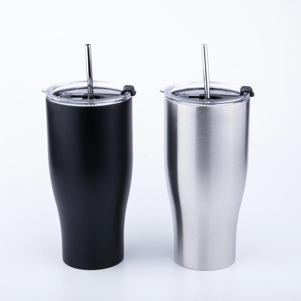 

2020 New Ready To Ship Insulated Metal Stainless Steel Water Tumbler Cup With Lid And Straw With Custom Logo, Customized