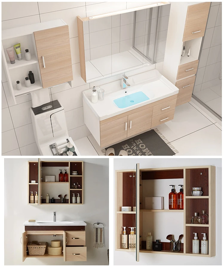 modern style solid wood wall mount  undermount  bathroom Vanity