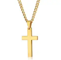 

2020Factory Direct Fashion Cross Pendant Necklace Punk Jewelry Chain For Men Women boys Anti-ChristianJesus Gift