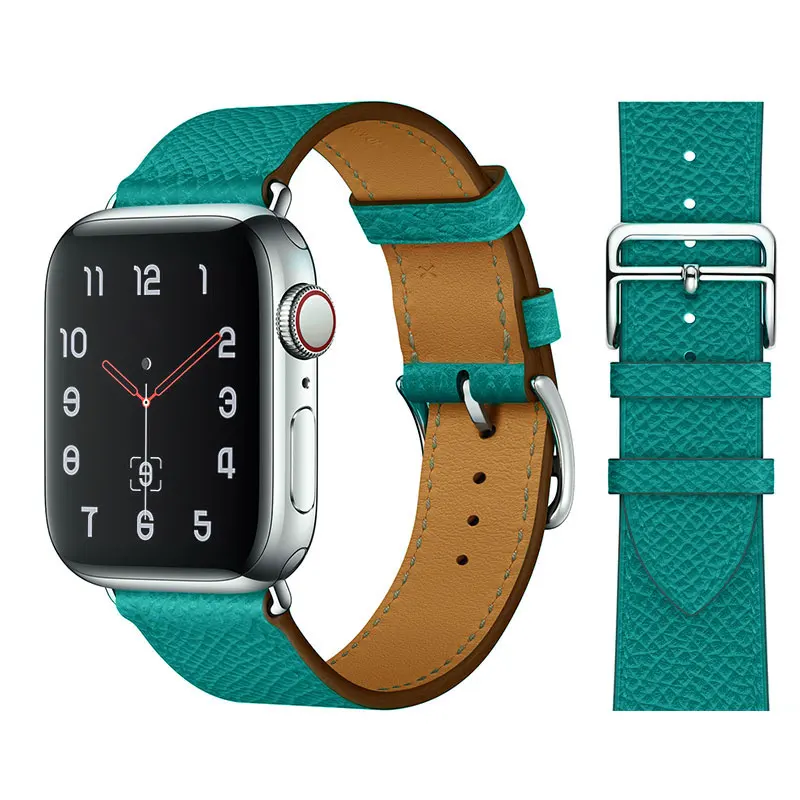 

100% Genuine Cow Leather apple watchband custom series 5 4 luxury high quality Solid color Strap for apple watch