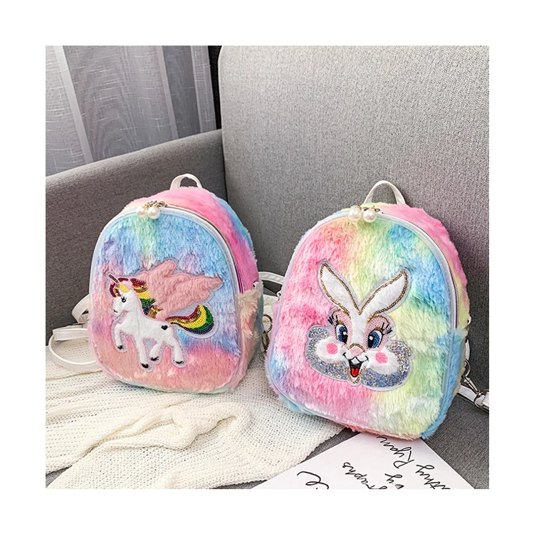 

Baby Backpack cartoon Toddler Backpack Preschool Bookbag for Kids Girl boy bling bling lamp horse Plush Animal, Customized color