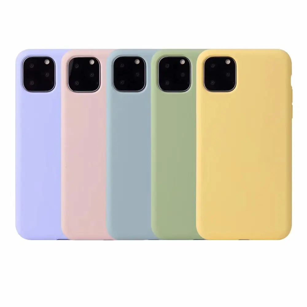 

16 colors Good Quality Liquid Silicone Rubber Phone Cases For Apple iPhone 11 pro max Four Sides Full Covers Casing
