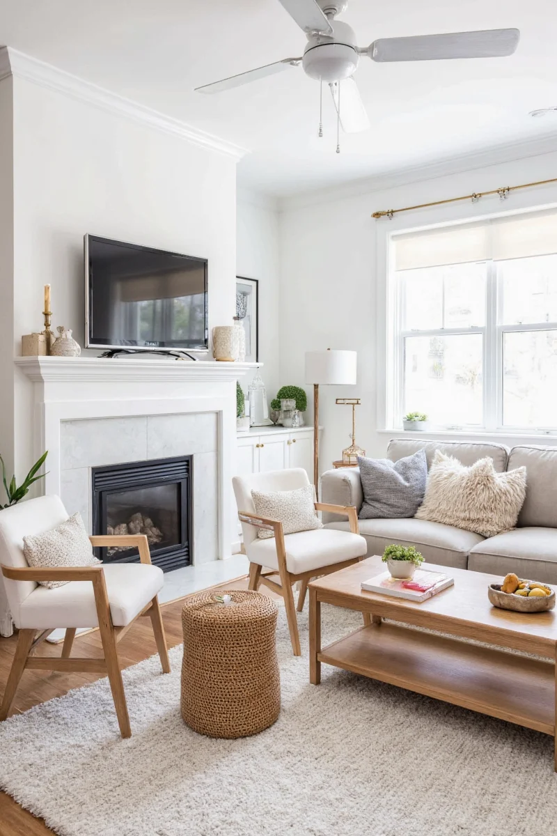 Colorful kid-friendly area rugs in a playful living room