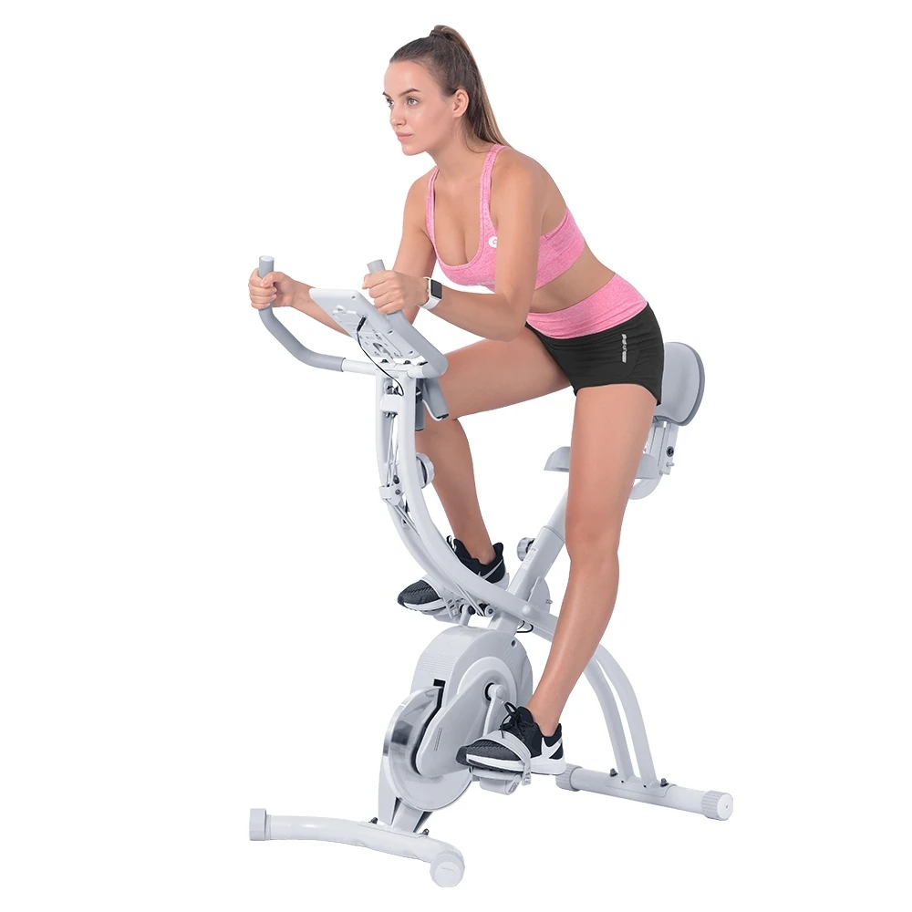 

OneTwoFit Home Fitness Equipment Indoor Cycling Cycle Sport Bicycle Gym Spinning folding Exercise Bike, White