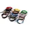 Bulk Wholesale Multi colors Fashionable Unisex Hemp Rope Bracelets Cowhide Bangles Hand Woven Jewelry