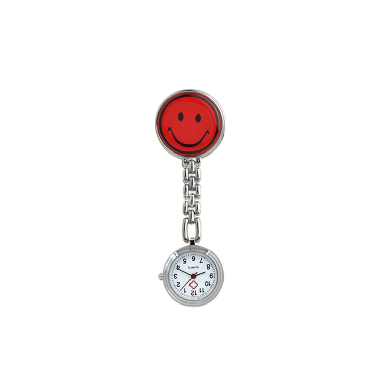 

Wholesale fashion popular Stainless Steel pocket watch cartoon smiling face brooch watch