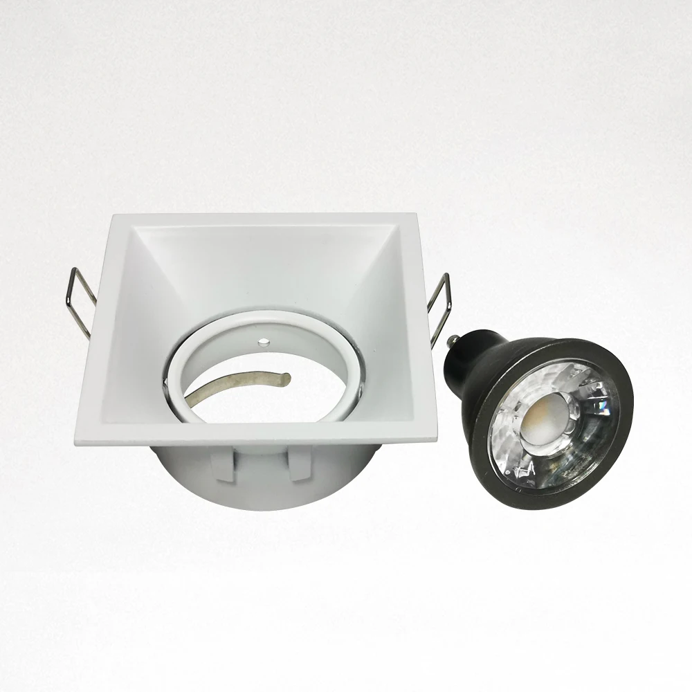 Modern Square Recessed LED Downlight Indoor GU10 Fixture MR16 Downlight Housing Frame