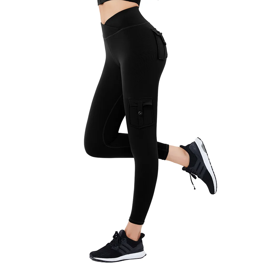 

Womens Yoga Pants Sports Fitness Custom Active Wear Gym Leggings High Waisted Workout Yoga Leggings With Pockets, Customized colors