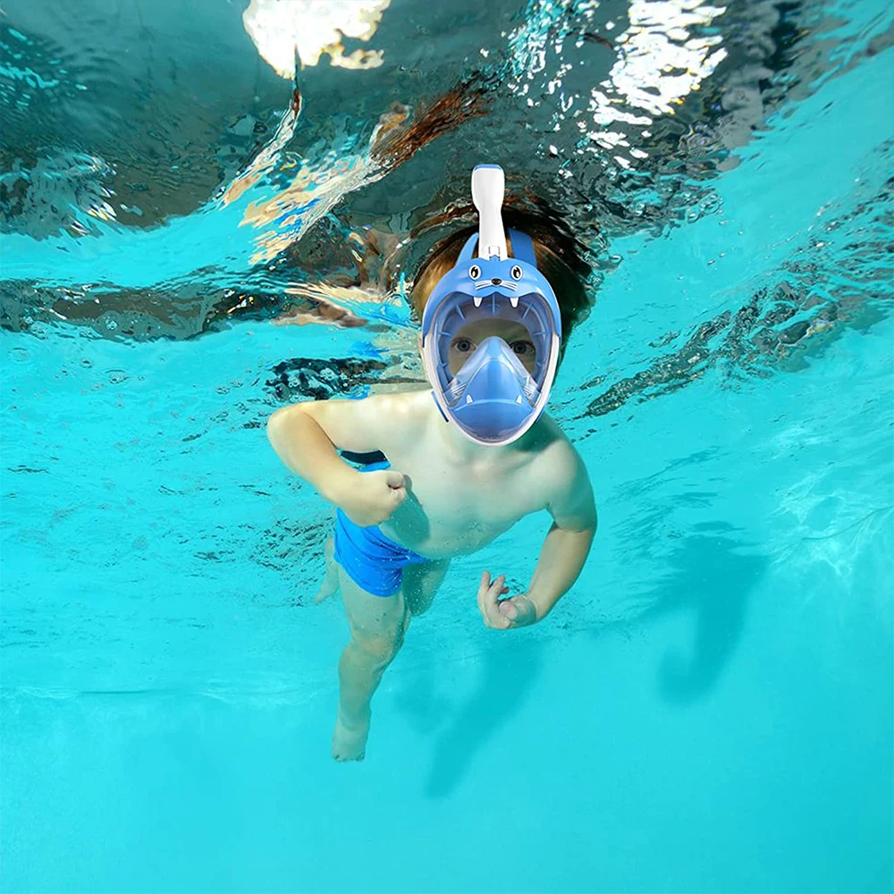 

Full Face Kids Snorkel Mask Swimming Scuba Mask Anti-fog Snorkeling Mask