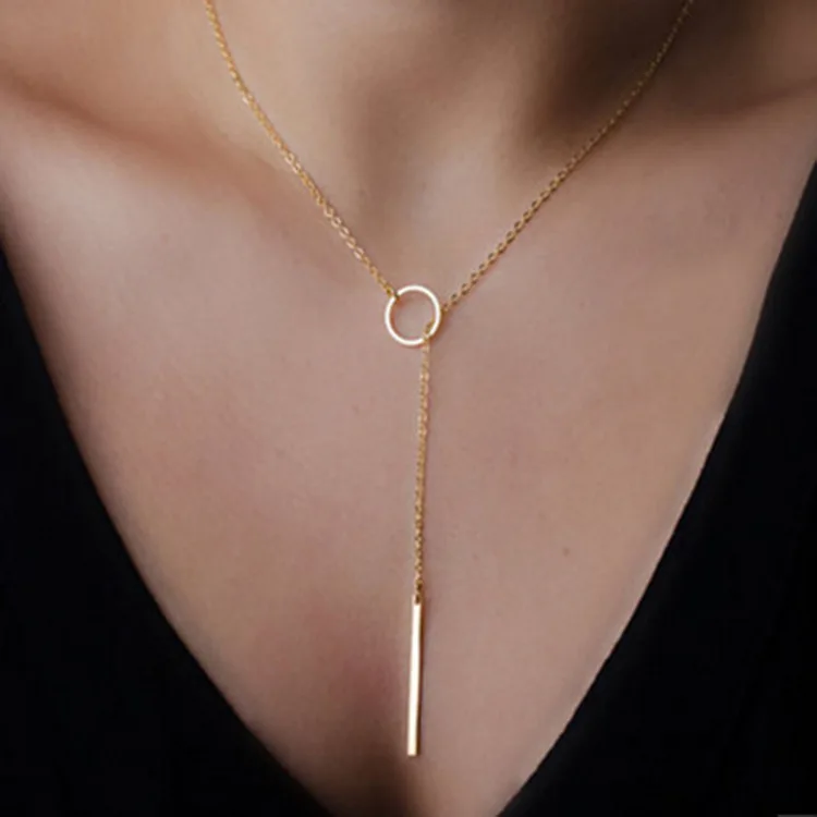 

Wholesale Dainty Woman Gold Plated Minimalist Jewelry Necklace, Gold/silver