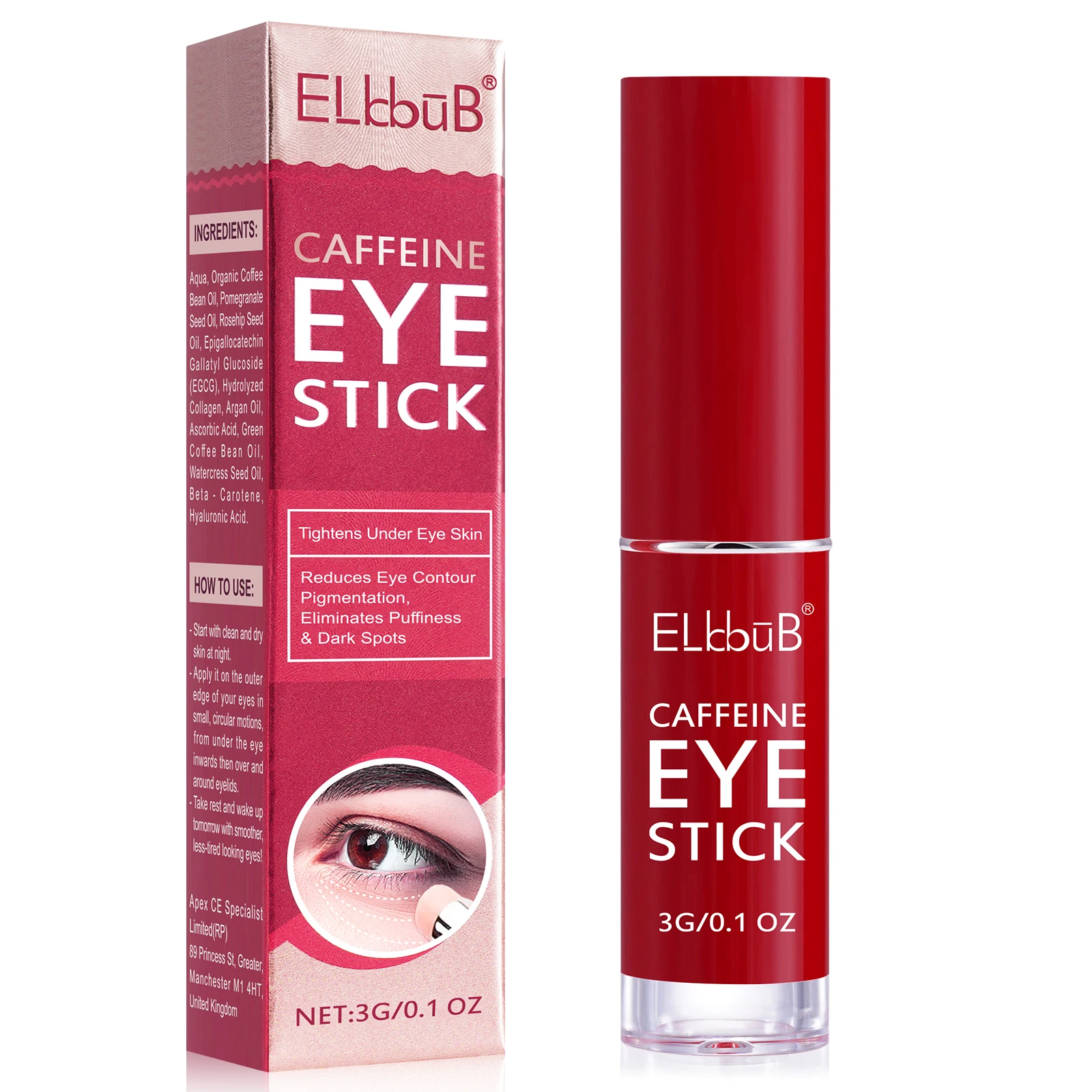 

ELBBUB anti aging caffeine eye sticktightens under eye skin brightening eye cream for dark circles and puffiness