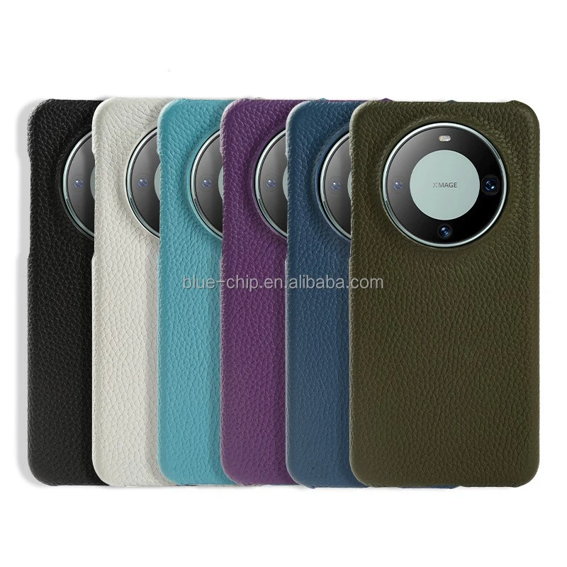 

Luxury Design Half Cover Drop Protection Case High End TOP Layer Cowhide Genuine Leather Phone Case for Huawei Mate 60 40 50 Pro