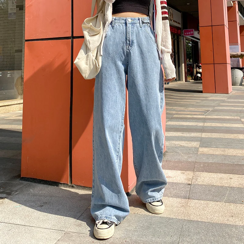 

Woman Jeans High Waist Clothes Wide Leg Denim Streetwear Vintage Fashion Harajuku Straight Pants Clothing