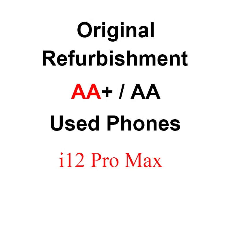 

Newst i12 Pro Max Second Hand Phones 6.7Inch Used Mobile Phones Face ID Unlocked Smartphones Bulk For Original iPhone 12 Pro Max, Black/white/yellow/green/red/purple