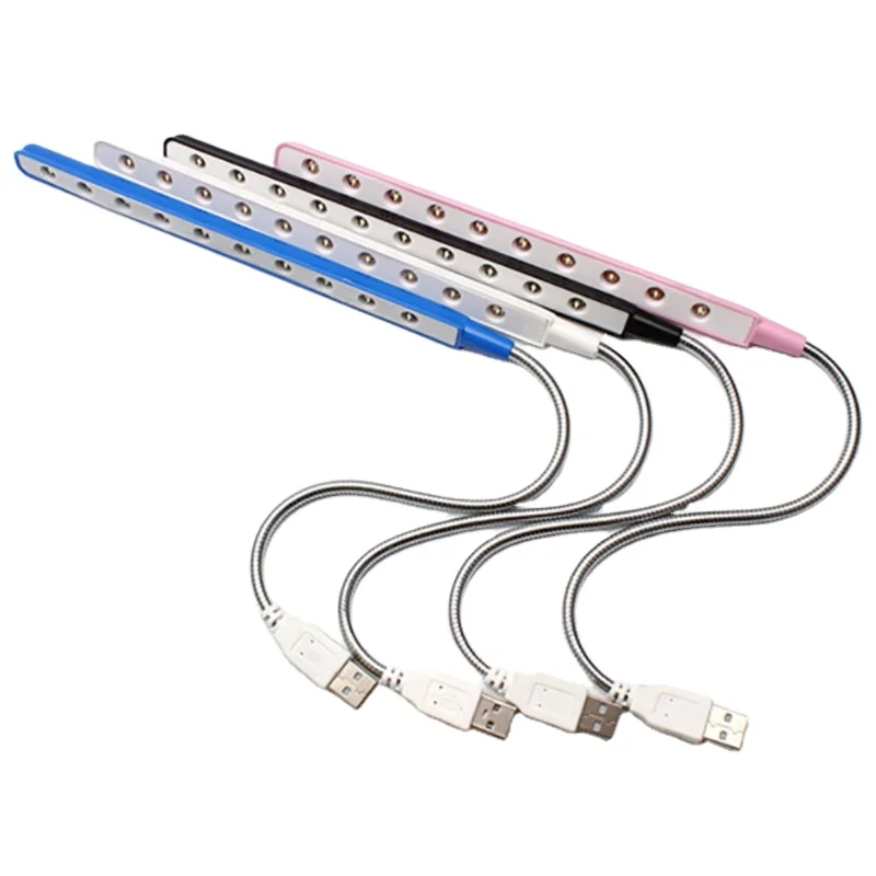 

Flexible keyboard Reading Lamp 10 led usb led light for PC notebook Laptop, Red,pink,white,black,blue