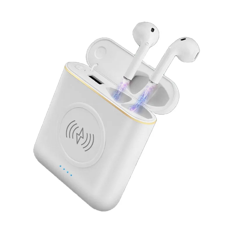 

2021 new type product earphone earbuds tws with power bank wireless charger fuction