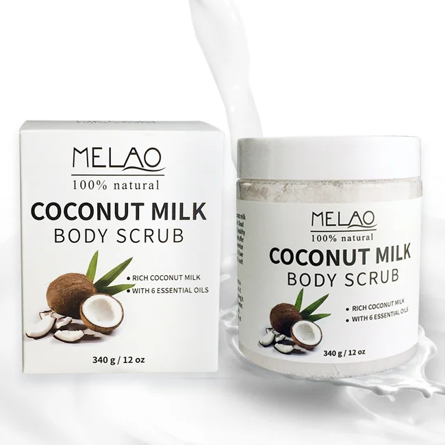 

Private Label Natural Organic 340G Coconut Scrub Body Exfoliating Smoothing Softening Whitening Coconut Milk Scrub