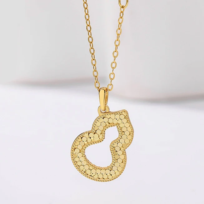 

VIANRLA 925 Sterling Silver Different Chain Necklace Jewelry Gourd Pendant 18k Gold Plated Handmade Free Laser Logo