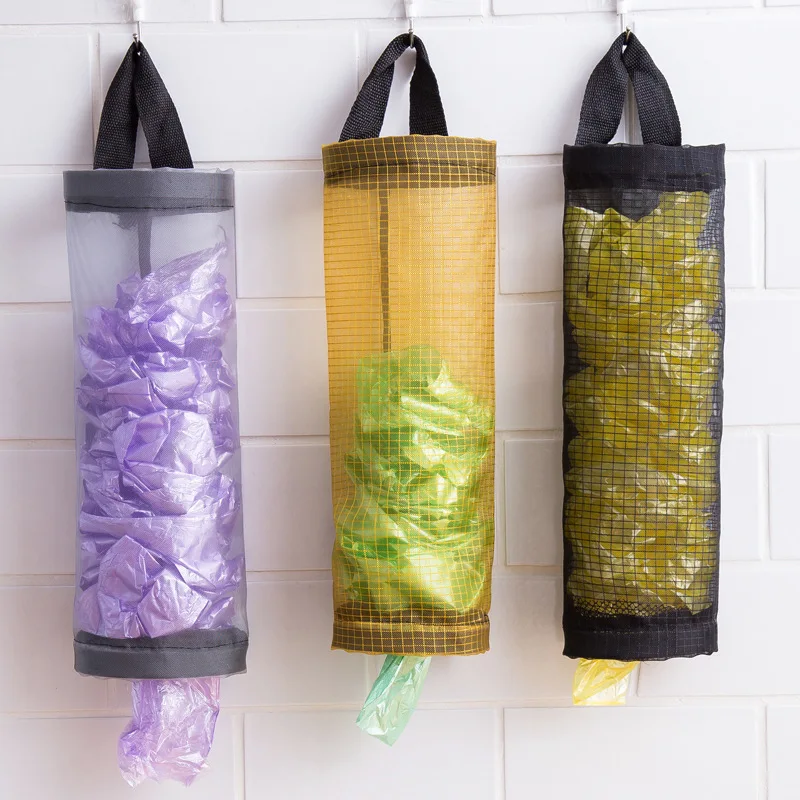 

Net garbage extraction bag for kitchen wall hanging storage and distribution bags