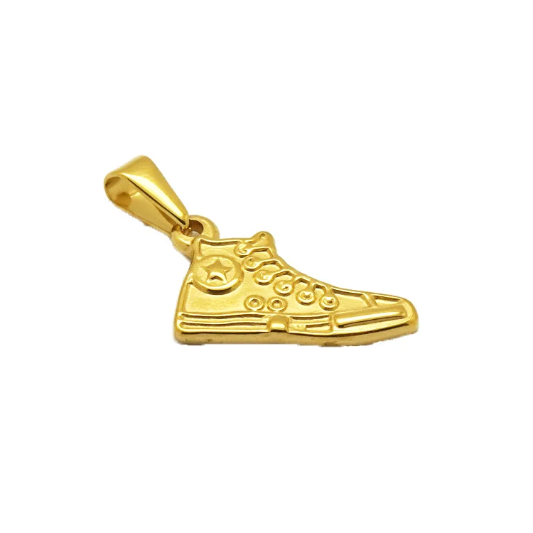 

Men Women Pendant Hip Hop 14k Gold Shoe Pendant Necklace Sport SneakerJewelry