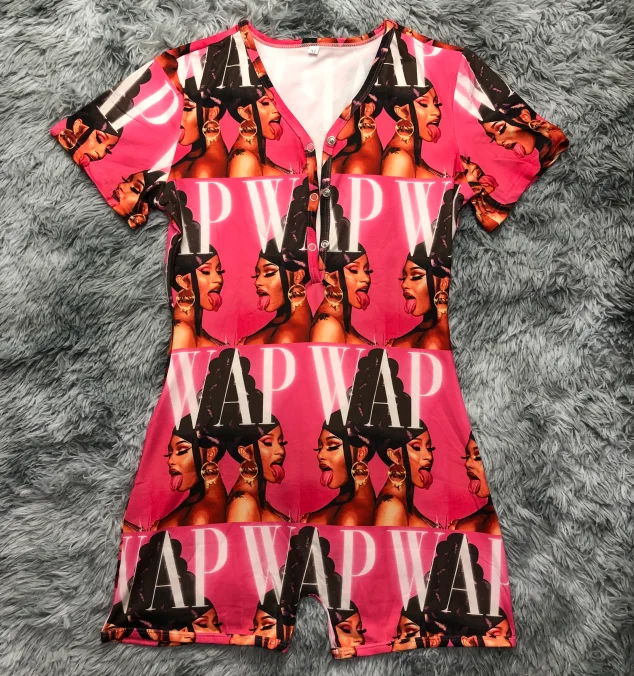 

hot selling sexy pajamas wholesale sexy pajamas WAP cardib women adult onesie