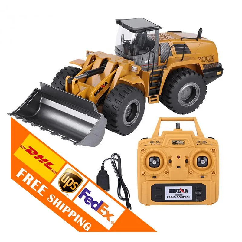 

Huina Hui na 1583 583 rtr 2.4g 10ch 1/14 r/c car vehicle remote control wheel bulldozer construction model truck rc front loader, Yellow