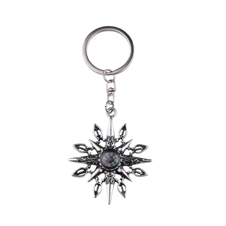 

wholesales and retails New metal flame compass multi-function key chain pendant drop shipping TP-22107, Custom color or as photos
